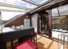 Dachterrasse mit E-grill, Heizstrahler, Wetterüberdachung und Sonnenschutz