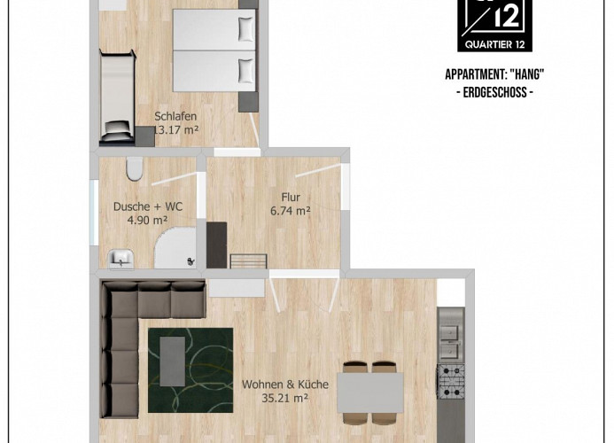 Grundriss - Q12 Fewo HANG***